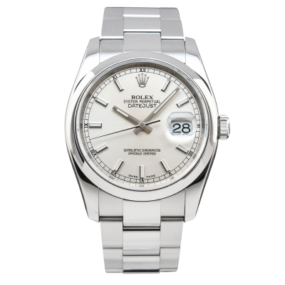 ROLEX DATEJUST 36 MM SILVER DIAL STEEL FULL SET 2006 REF: 116200