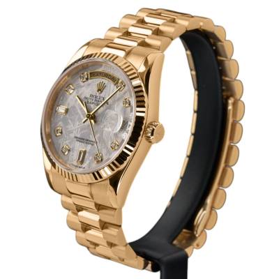 ROLEX DAY DATE PRESIDENT 36 YELLOW GOLD METEORITE DIAMOND DIAL 2004 FULL SET REF:118238