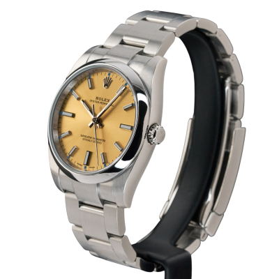 ROLEX OYSTER PERPETUAL 34 STEEL WHITE GRAPE DIAL FULL SET 2016 REF: 114200