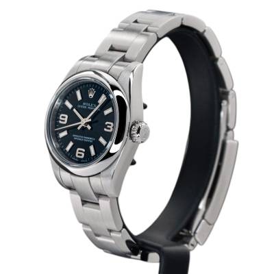 ROLEX OYSTER PERPETUAL LADY 26 STEEL BLACK DIAL 2006 FULL SET REF: 176200