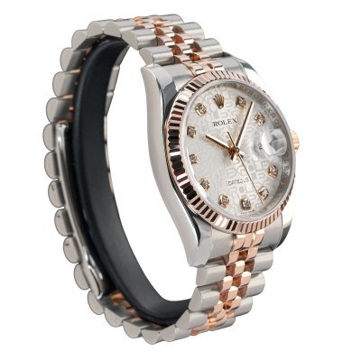 ROLEX DATEJUST 36 MM TWO-TONE SILVER  JUBILEE DIAMOND DIAL FULL SET 2006 REF: 116231