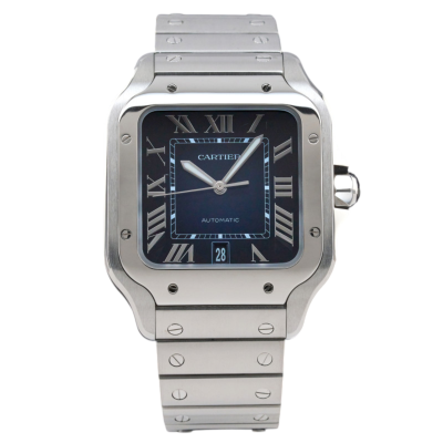 CARTIER SANTOS LARGE 39.8 MM STEEL BLUE ROMAN DIAL 2022 BOX+PAPERS REF: WSSA0030