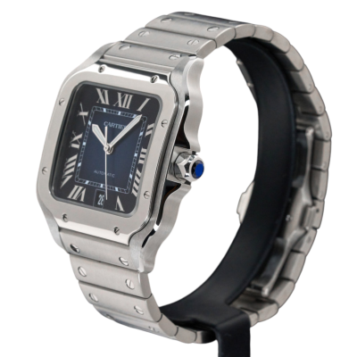 CARTIER SANTOS LARGE 39.8 MM STEEL BLUE ROMAN DIAL 2022 BOX+PAPERS REF: WSSA0030
