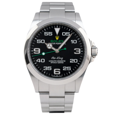 ROLEX AIR KING 40MM STEEL BLACK ARABIC DIAL OYSTER FULL SET REF: 126900