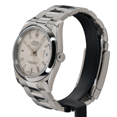 ROLEX DATEJUST 36 MM SILVER DIAL STEEL FULL SET 2006 REF: 116200