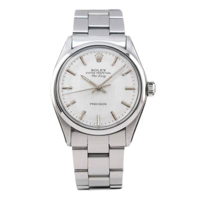 ROLEX AIR KING 34 STEEL OYSTER AUTOMATIC SILVER DIAL 1981 FULL SET REF: 5500