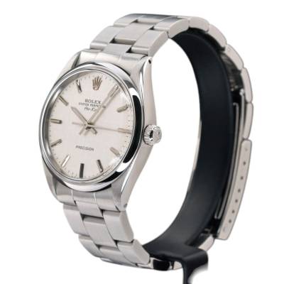 ROLEX AIR KING 34 STEEL OYSTER AUTOMATIC SILVER DIAL 1981 FULL SET REF: 5500