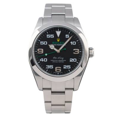 ROLEX AIR KING 40 STEEL BLACK ARABIC DIAL FULL SET REF:116900