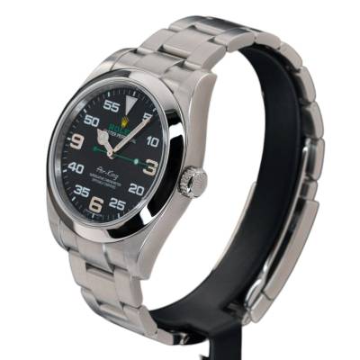 ROLEX AIR KING 40 STEEL BLACK ARABIC DIAL FULL SET REF:116900