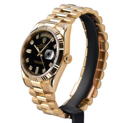 ROLEX DAY DATE PRESIDENT 36 YELLOW GOLD BLACK BIG DIAMOND DIAL 2000 FULL SET REF:118238