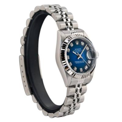 ROLEX LADY DATEJUST 26 STEEL JUBILEE BLUE DIAMOND DIAL 2000 FULL SET REF 79174 