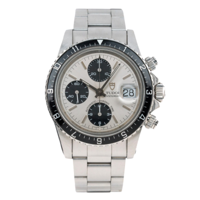 TUDOR OYSTERDATE BIG BLOCK CHRONOGRAPH 40 MM SILVER DIAL STEEL FULL SET 1996 REF: 79170