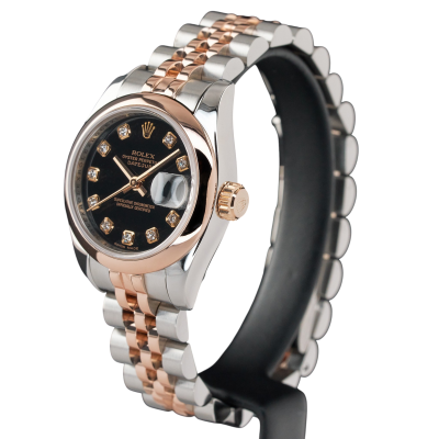 ROLEX LADY DATEJUST 26 MM TWO-TONE BLACK DIAMOND DIAL FULL SET 2006 REF: 179161