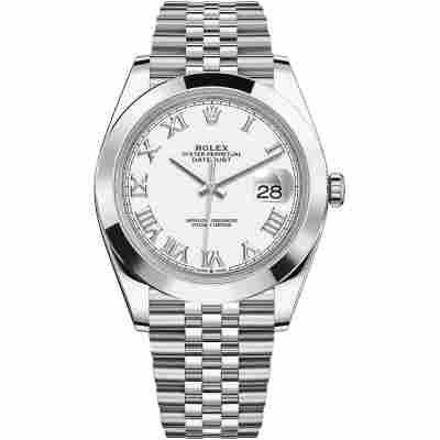ROLEX DATEJUST 41MM STAINLESS STEEL JUBILEE WHITE INDEX DIAL REF: 126300