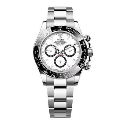 ROLEX DAYTONA COSMOGRAPH 40MM CERAMIC STEEL WHITE "PANDA" DIAL NEW FULL SET REF: 126500LN