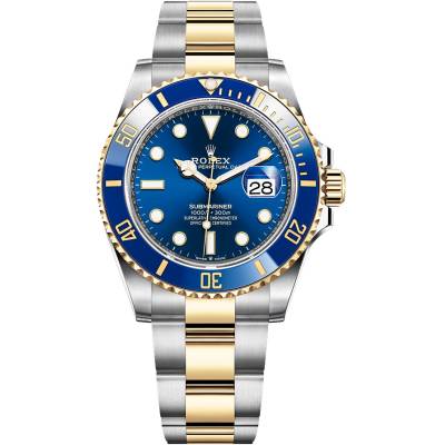 ROLEX SUBMARINER DATE 41MM TWO TONE YELLOW GOLD STEEL BLUE DIAL FULL SET REF: 126613LB