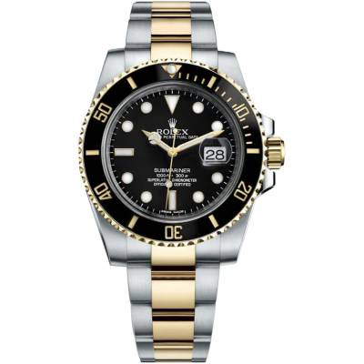 ROLEX SUBMARINER DATE 41MM YELLOW GOLD & STEEL OYSTER BLACK DIAL REF: 126613LN