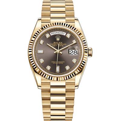 ROLEX DAY-DATE 36 FULL GOLD PRESIDENT GREY DIAL REF: 128238