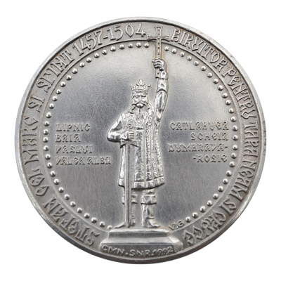 MEDALIE ANIVERSARA DIN ARGINT 800 "STEFAN CEL MARE SI SFANT 1457-1504"