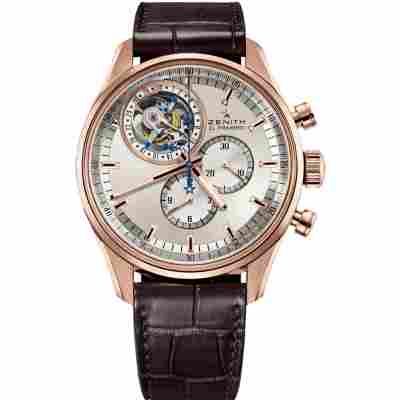 ZENITH EL PRIMERO TOURBILLON CHRONOGRAPH 44MM 18K ROSE GOLD REF: 18.2050.4035-01.C713