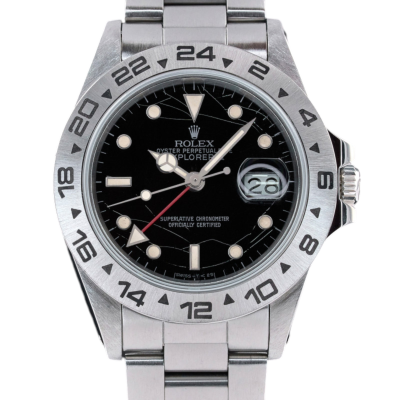 ROLEX EXPLORER II 40MM SPIDER BLACK DIAL STEEL FULL SET 1984 REF: 16550