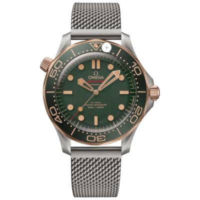 OMEGA SEAMASTER DIVER 300M 42MM BRONZE GOLD / TITANIUM GREEN DIAL AUTOMATIC REF: 210.90.42.20.10.001