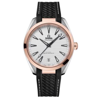 OMEGA SEAMASTER AQUA TERRA 41MM SEDNA GOLD / STEEL WHITE DIAL AUTOMATIC REF: 220.22.41.21.02.001