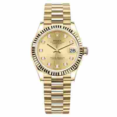 ROLEX DATEJUST 31 YELLOW GOLD&STEEL GOLD DIAL PRESIDENT REF: 278278