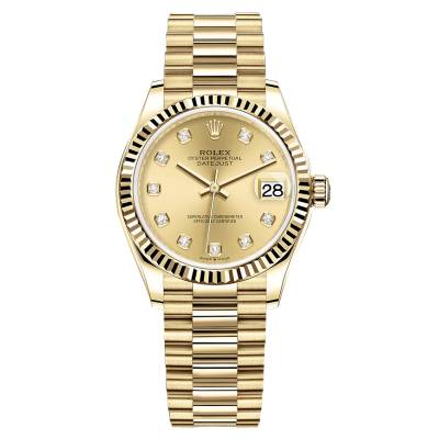 ROLEX DATEJUST 31 YELLOW GOLD&STEEL GOLD DIAL PRESIDENT REF: 278278