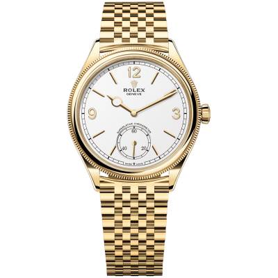 ROLEX 1908 YELLOW GOLD 39MM SETTIMO WHITE DIAL AUTOMATIC REF: 52508-0008