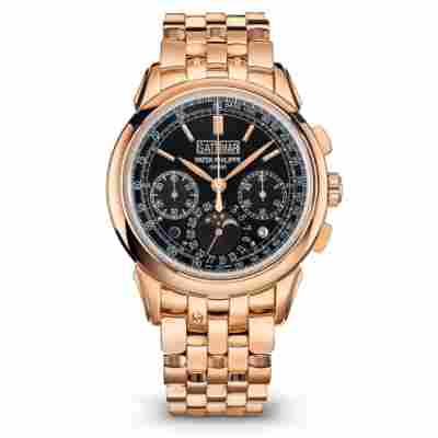 PATEK PHILIPPE COMPLICATIONS PERPETUAL CALENDAR CHRONOGRAPH 18K ROSE GOLD 41MM EBONY BLACK DIAL REF: 5270/1R-001