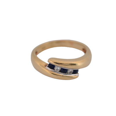 INEL DIN AUR GALBEN 14K CU DIAMANTE SI SAFIRE_76909
