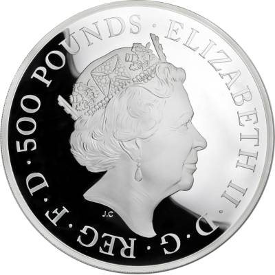 MONEDA ARGINT 1KG PURITATE 999 UNITED KINGDOM 500 POUNDS ELIZABETH II 2021