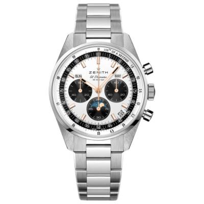 ZENITH CHRONOMASTER ORIGINAL TRIPLE CALENDAR CHRONOGRAPH 38MM WHITE DIAL REF: 03.3400.3610/38.M3200