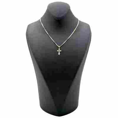 LANT SI PANDANT IN FORMA DE CRUCE DIN AUR GALBEN 14K_130019