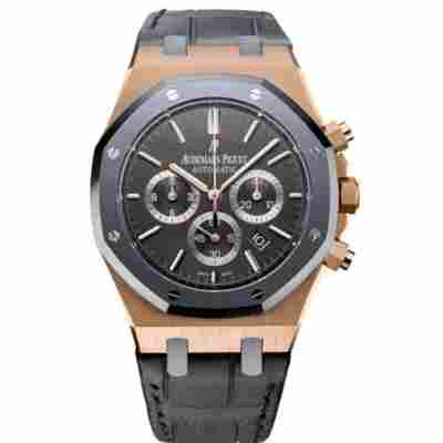 AUDEMARS PIGUET ROYAL OAK 41MM CHRONOGRAPH ROSE GOLD LEATHER REF: 26325OL.OO.D005CR.01