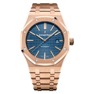 AUDEMARS PIGUET ROYAL OAK 41MM ROSE GOLD BLUE DIAL REF: 15400OR.OO.1220OR.03