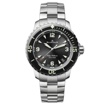 BLANCPAIN FIFTY FATHOMS 38 BLACK STEEL BRACELET AUTOMATIC REF: 5007113071S