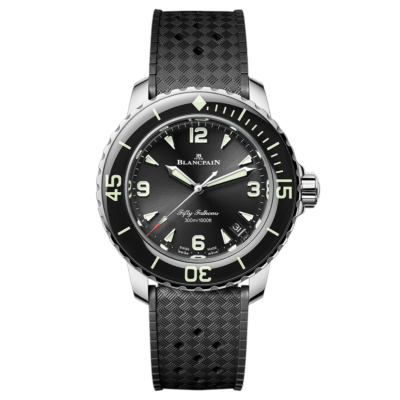 BLANCPAIN FIFTY FATHOMS 38 BLACK STEEL RUBBER AUTOMATIC REF: 50071130B64
