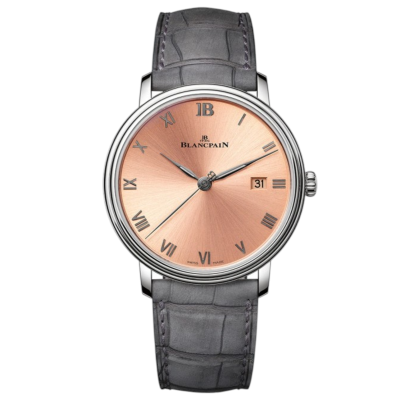 BLANCPAIN VILLERET ULTRAPLATE 38 SALMON STEEL AUTOMATIC REF: 6224N113555B