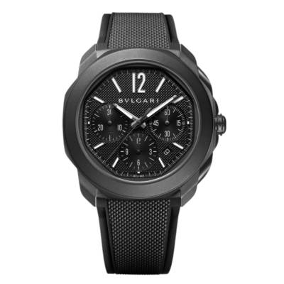 BVLGARI OCTO ROMA CHRONOGRAPH 42 BLACK AUTOMATIC DLC STAINLESS STEEL REF 103932
