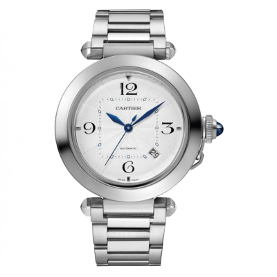 CARTIER PASHA DE CARTIER 41 STEEL SILVER DIAL AUTOMATIC REF: WSPA0009