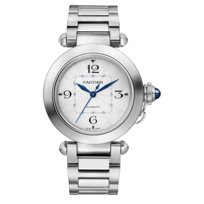 CARTIER PASHA DE CARTIER 35 STEEL SILVER DIAL AUTOMATIC REF: WSPA0013