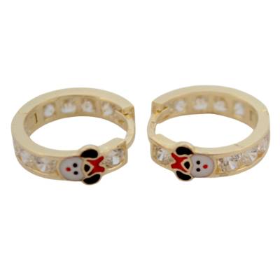 CERCEI ROTUNZI CU MODEL MINNIE MOUSE PENTRU COPII DIN AUR GALBEN 14K_128936