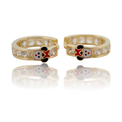 CERCEI ROTUNZI CU MODEL MINNIE MOUSE PENTRU COPII DIN AUR GALBEN 14K_128936