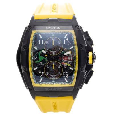 CVSTOS CHALLENGE III CHRONO BLACK STEEL 45MM SKELETONIZED YELLOW REF: B00107.4102001