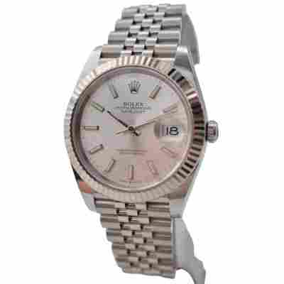 ROLEX DATEJUST 41 SILVER DIAL STAINLESS STEEL JUBILEE AUTOMATIC REF: 126334
