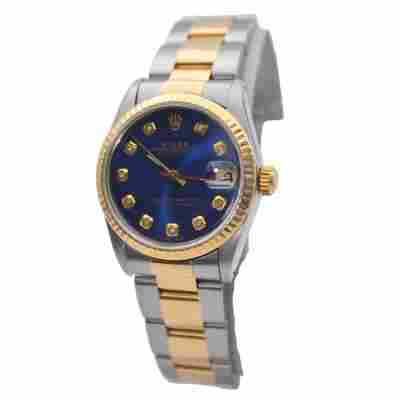 ROLEX DATEJUST 31 TWO TONE DEEP BLUE DIAMOND DIAL OYSTER AUTOMATIC REF: 68273