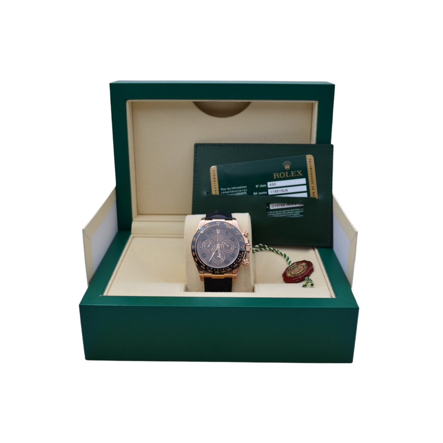 ROLEX DAYTONA COSMOGRAPH EVEROSE GOLD CHOCOLATE ARABIC DIAL FULL SET 2014 REF 116515LN