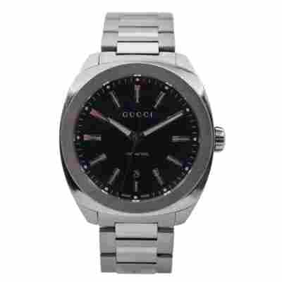 GUCCI GG2570 DATE 41MM STAINLESS STEEL BLACK DIAL QUARTZ REF: YA142301